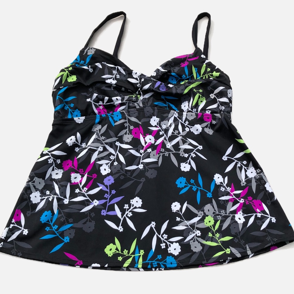 Calypso Cove Women’s Tankini Swimsuit Bathing Suit Top Floral L 12